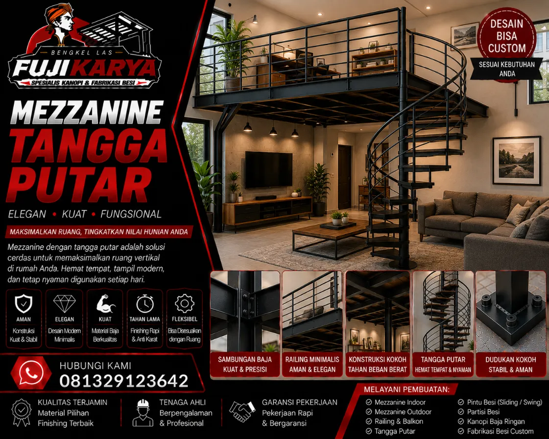 Jasa Pembuatan Mezzanine Untuk Tangga Putar