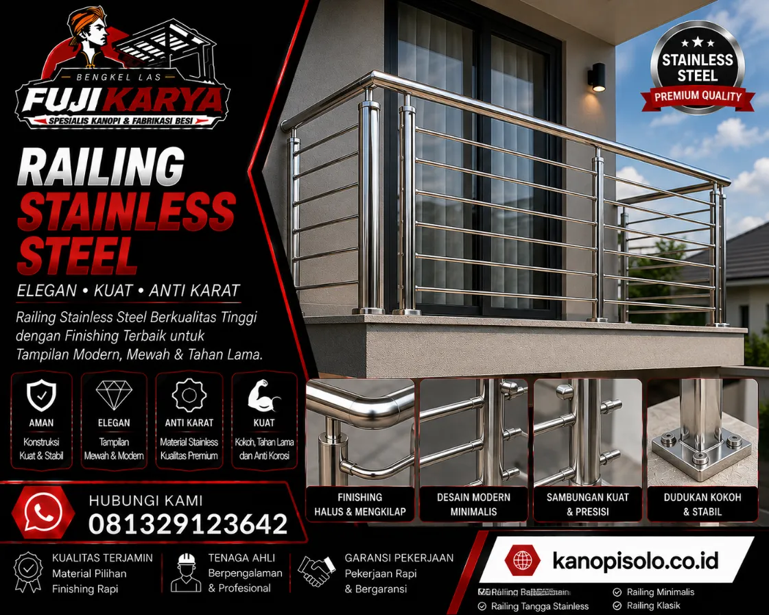 Pasang Railing Stainless Steel Solo Raya