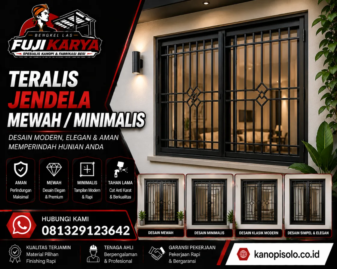 Jasa Pasang Teralis Jendela Mewah/Minimalis Solo Raya