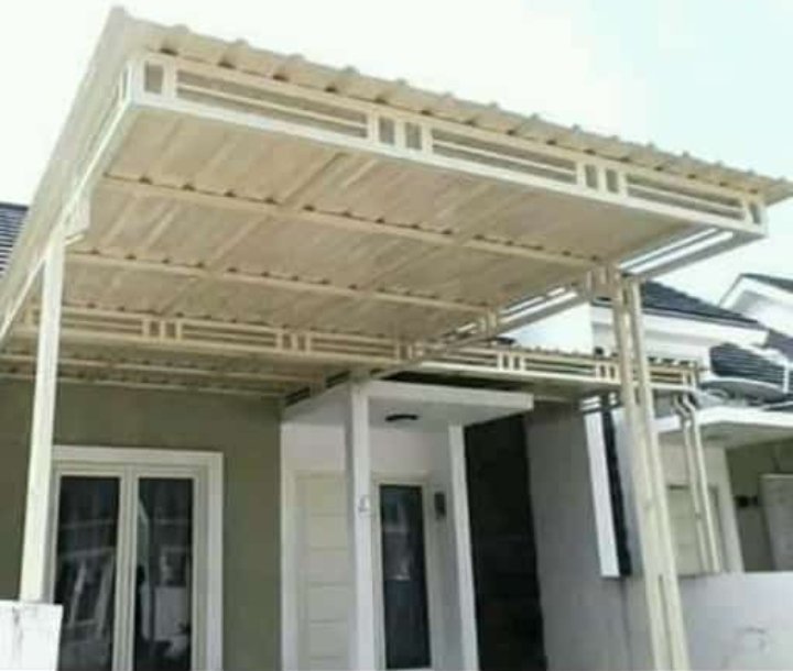 hasil pemasangan kanopi baja ringan minimalis di solo raya