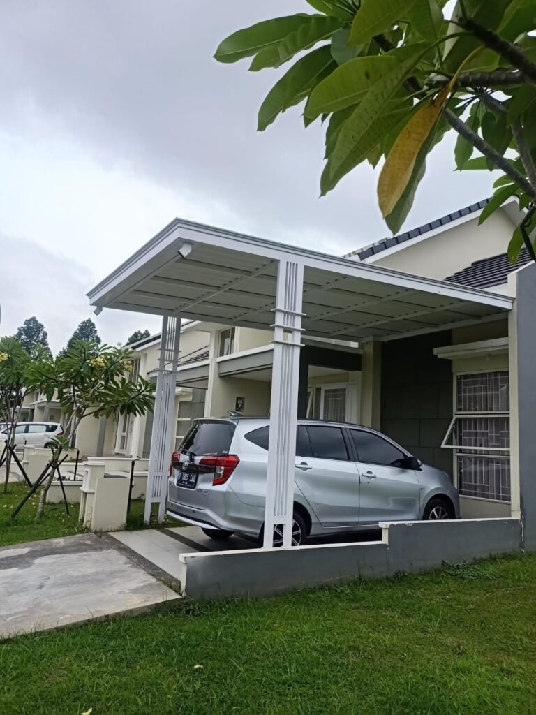 hasil pemasangan kanopi di solo raya teras garasi mobil
