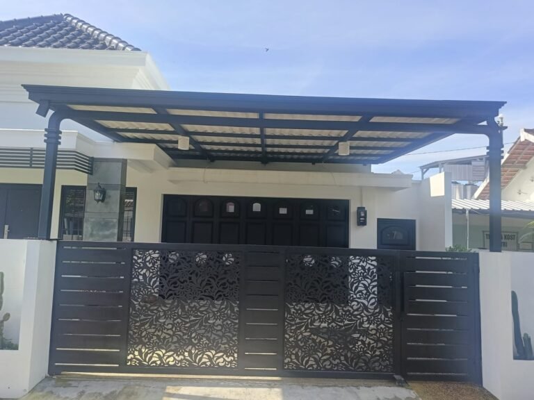 hasil pengerjaan kanopi dan pagar laser cutting motif di solo raya