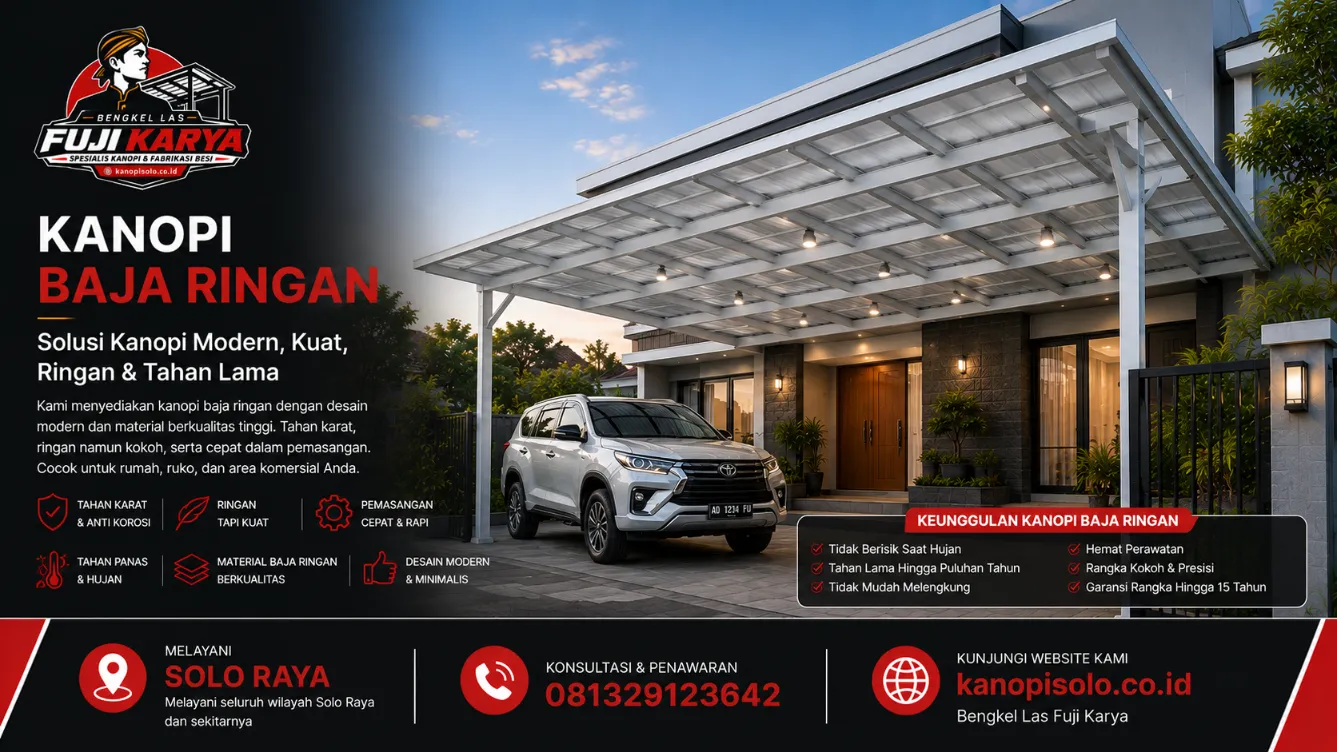 Jasa Pasang Kanopi Baja Ringan Solo Raya