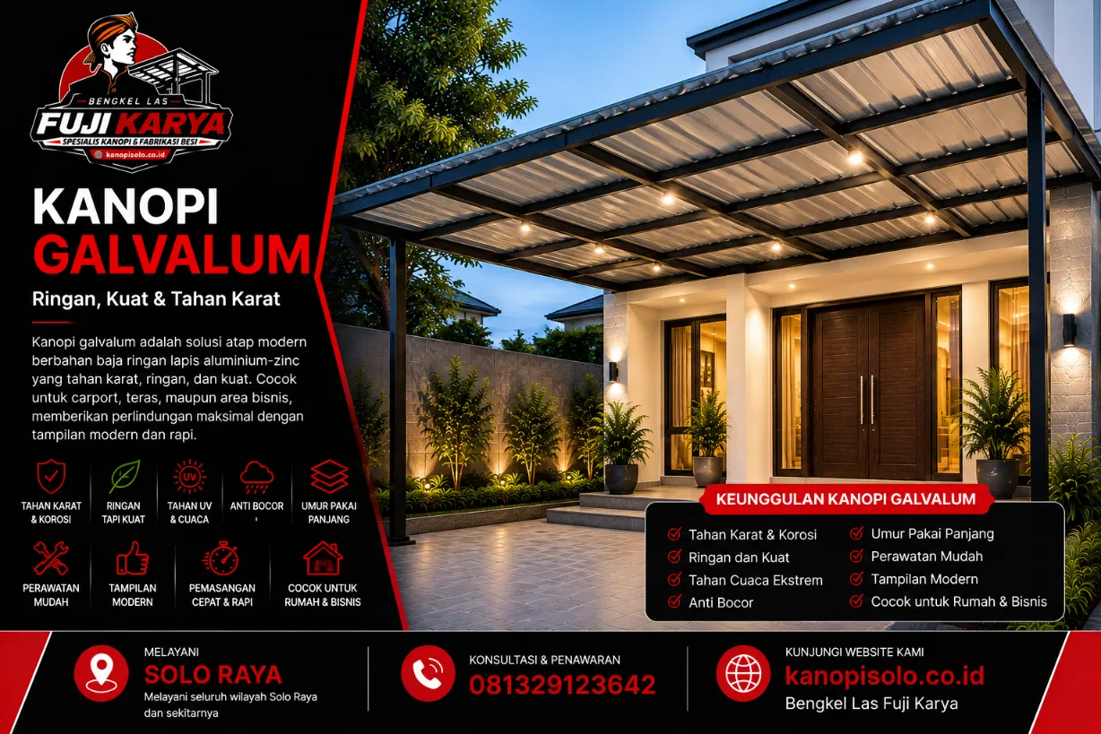 Jasa Pasang Kanopi Galvalum Solo Raya