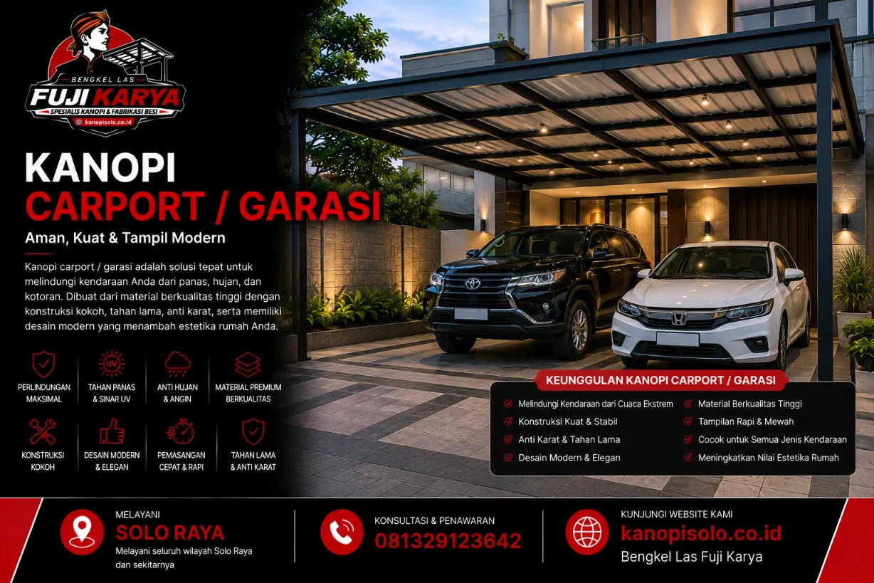 Jasa Pasang Kanopi Carport / Garasi Solo Raya