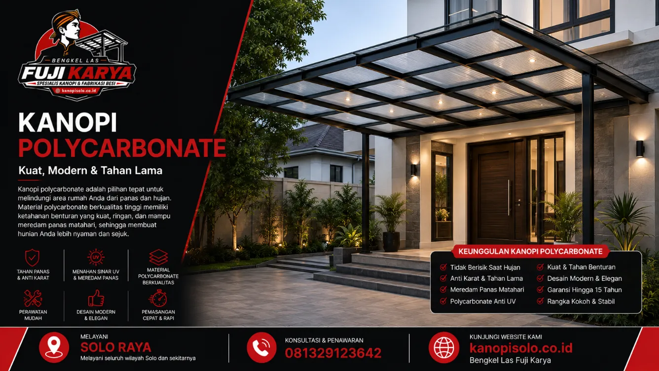 Jasa Pasang Kanopi Polycarbonate Solo Raya
