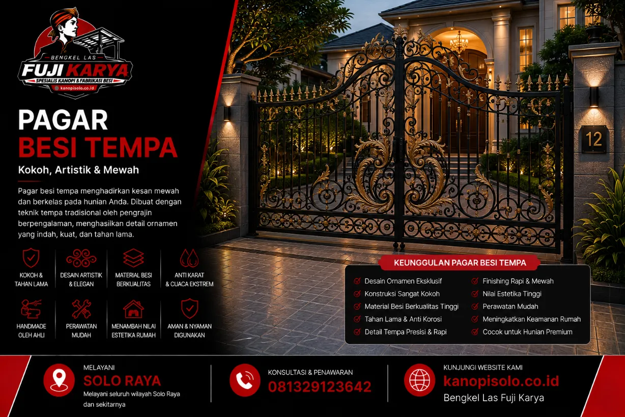 Jasa Pasang Pagar Besi Tempa Solo Raya