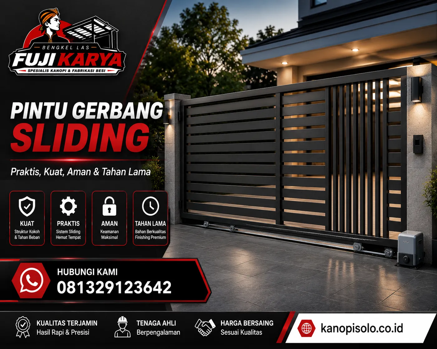 Jasa Pasang Pintu Gerbang Sliding Solo Raya