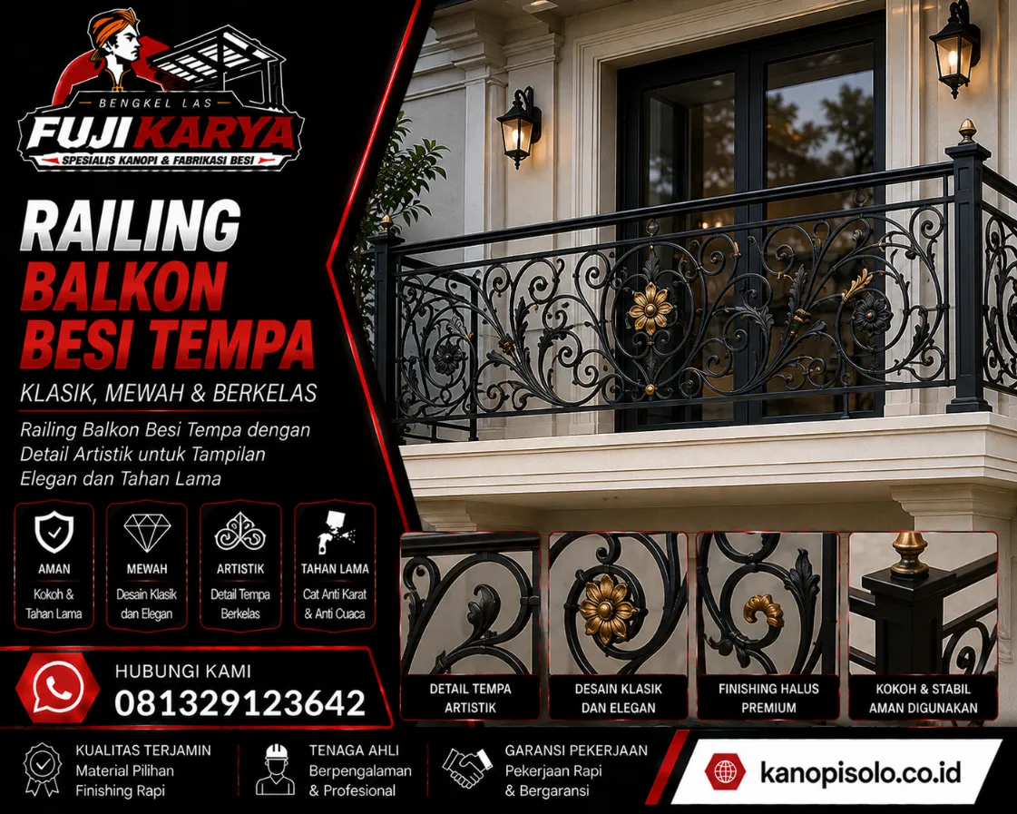 Pasang Railing Balkon Besi Tempa Solo Raya