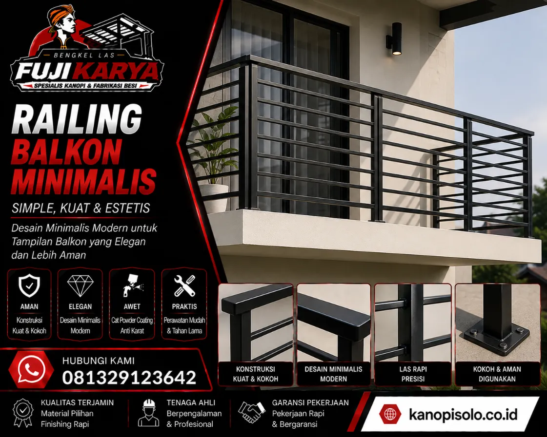 Pasang Railing Balkon Minimalis Solo Raya