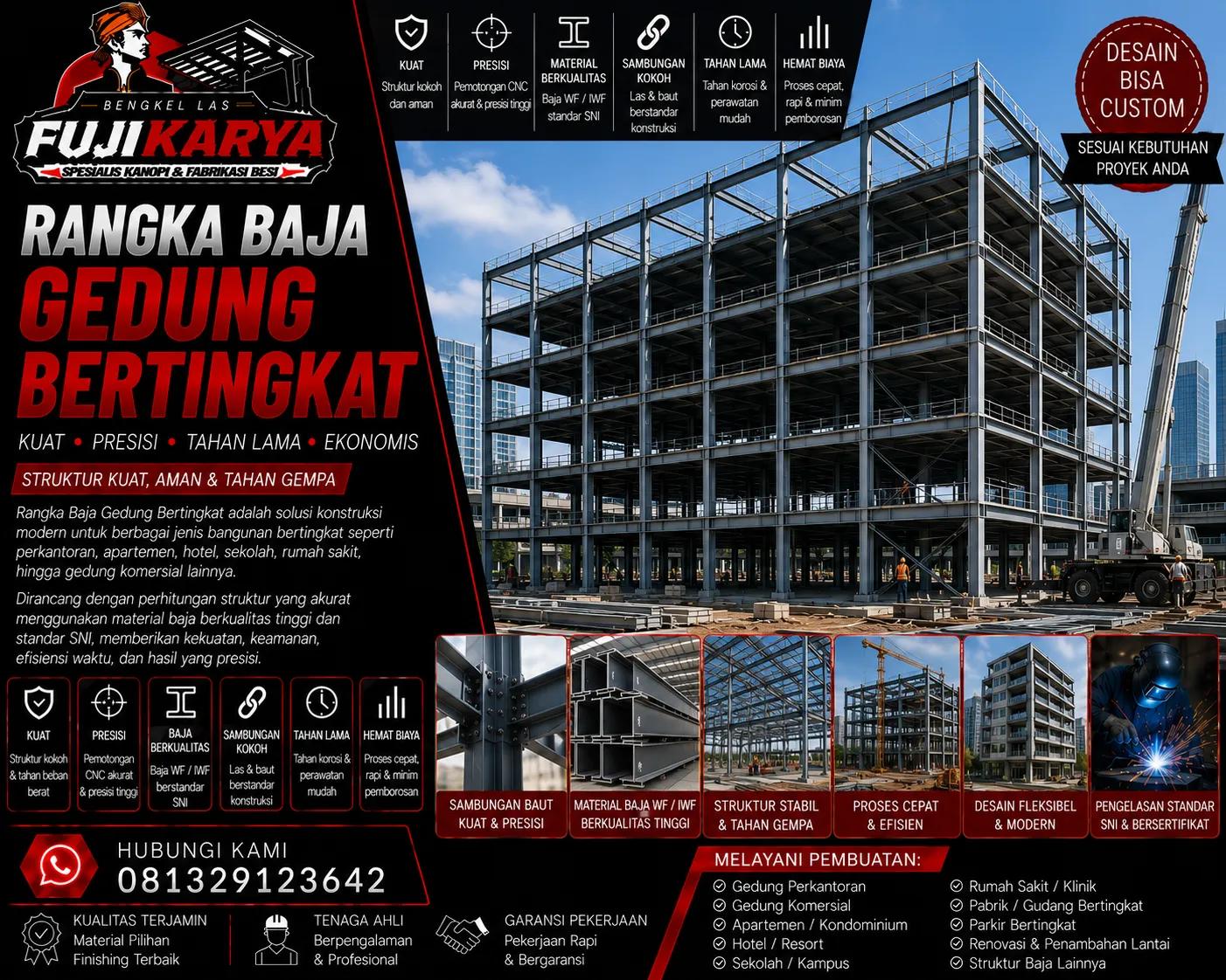 Konstruksi Rangka Baja Untuk Gedung Bertingkat