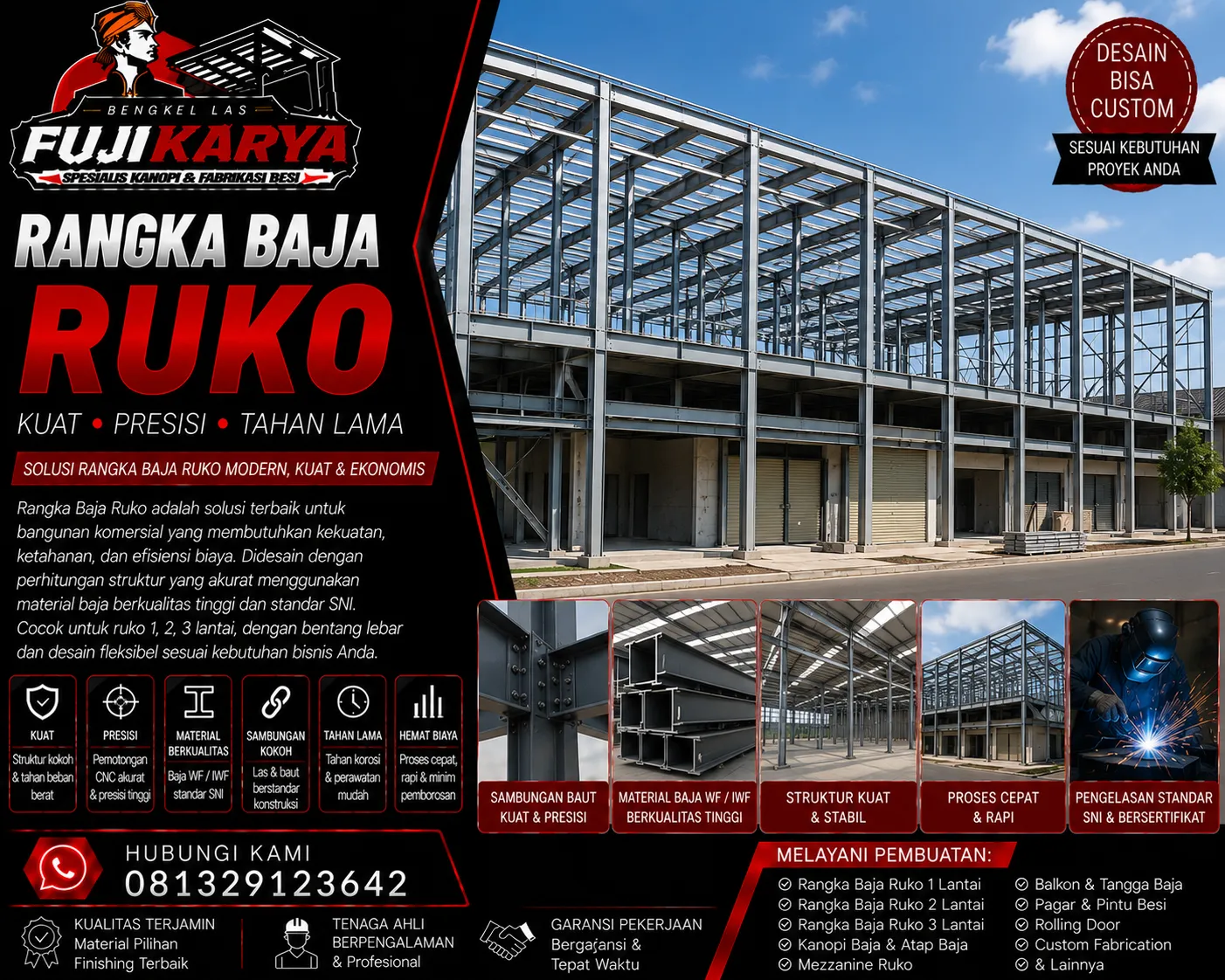 Konstruksi Rangka Baja Untuk Ruko