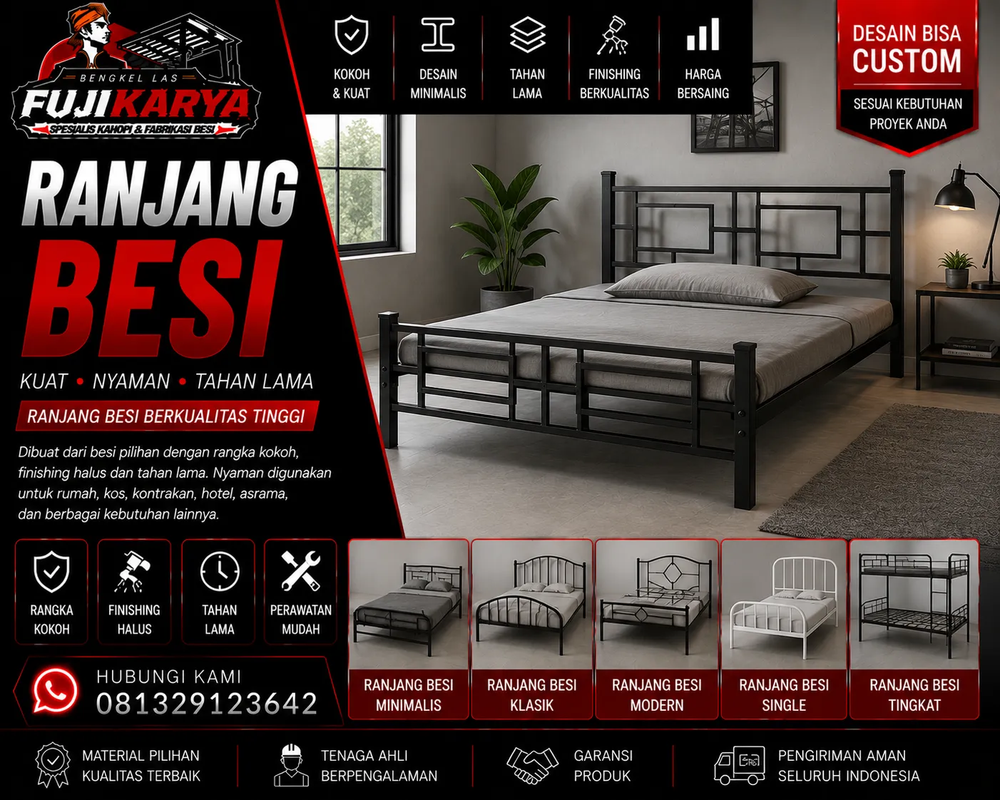 Jasa Pembuatan Ranjang Besi Solo Raya