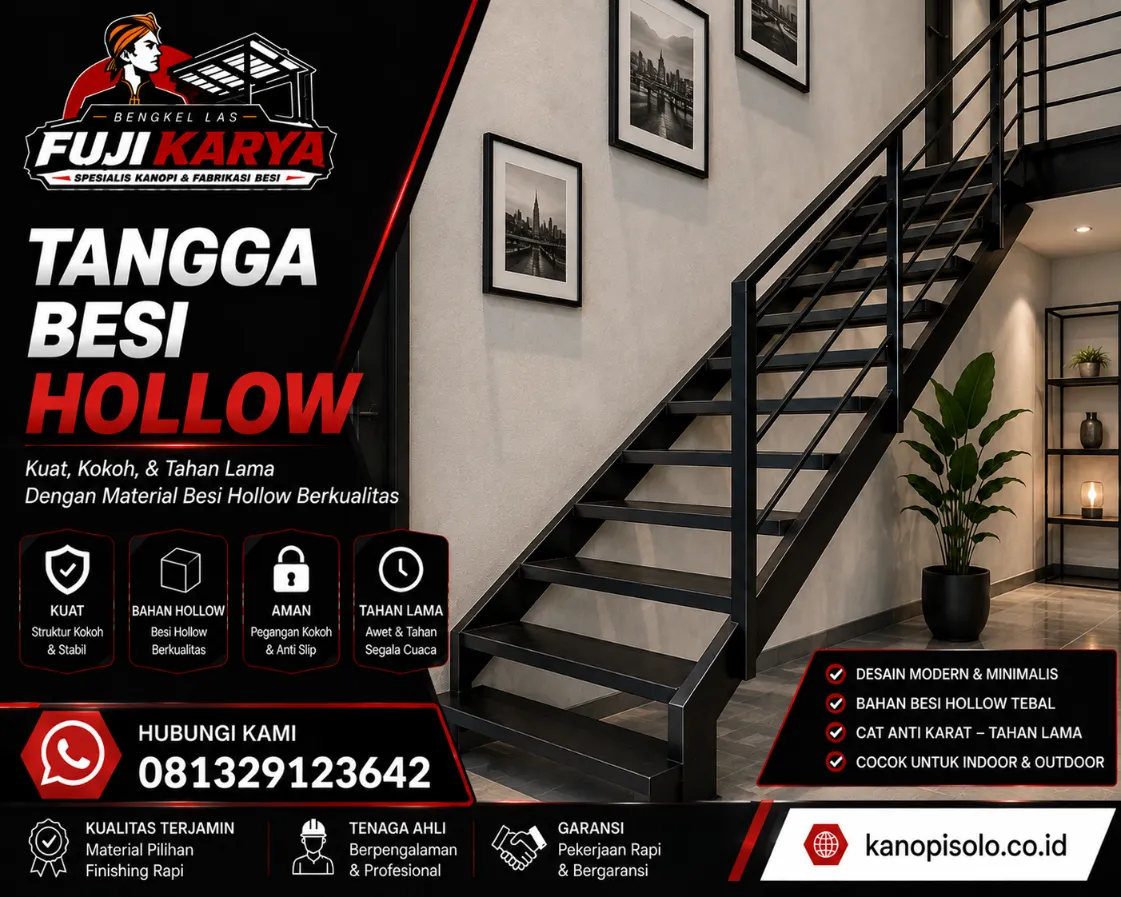Jasa Pembuatan Tangga Besi Hollow Solo Raya