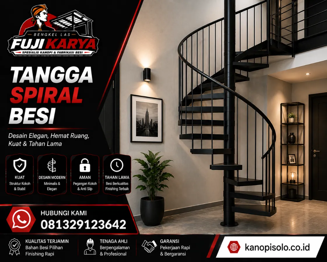 Jasa Pembuatan Tangga Spiral Besi Solo Raya