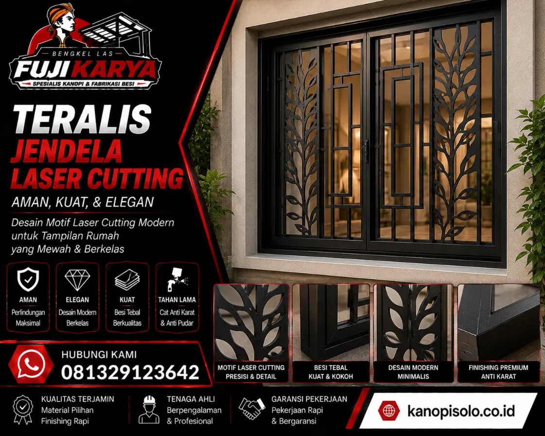 Jasa Pasang Teralis Jendela Laser Cutting Solo Raya