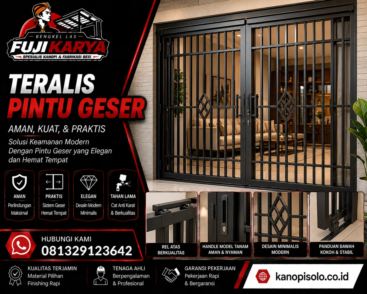 Jasa Pasang Teralis Pintu Geser Solo Raya